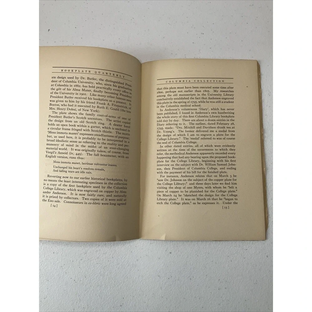 The Bookplate Quarterly April 1918‎ American Society Ex Libris Antique Book Rare